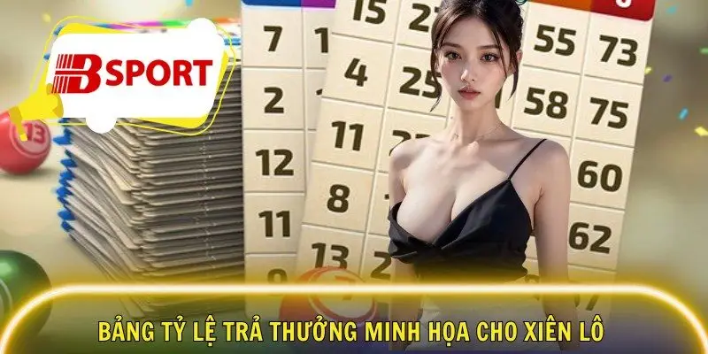 Bảng tỷ lệ trả thưởng minh họa cho xiên lô